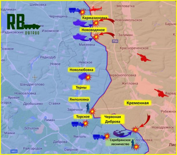 Армия России контратакует на севером фланге Артёмовска, отбрасывая ВСУ от Берховки