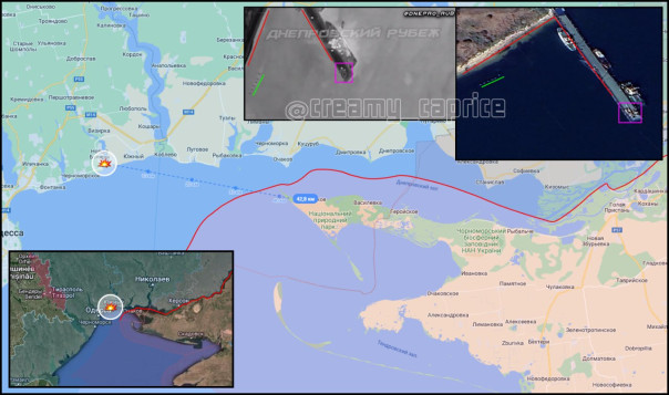 Армия России уничтожила патрульный корабль ВМС Украины у причала Одесского завода
