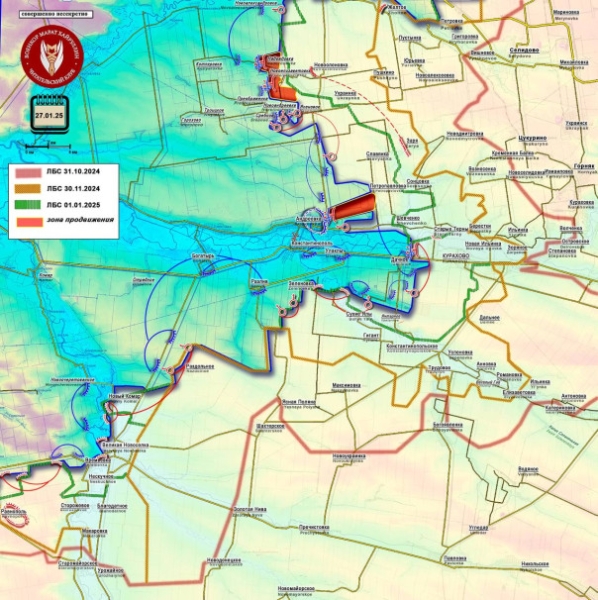 После взятия Великой Новосёлки наши могут двигаться как на север, так и на запад. Короткая сводка с фронта 27 января 2025 года