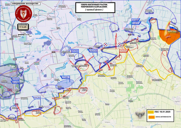 ВС РФ освободили н.п. Богатырь и Новая Полтавка в ДНР. Активизировался участок разграничения Покровского и Константиновского направлений.