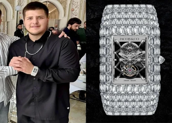 Сына Рамзана Кадырова заметили с золотым пистолетом и часами за два миллиарда рублей.