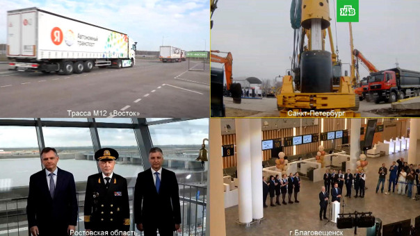 Путин открыл движение беспилотных грузовиков по М-12 и важные транспортные узлы