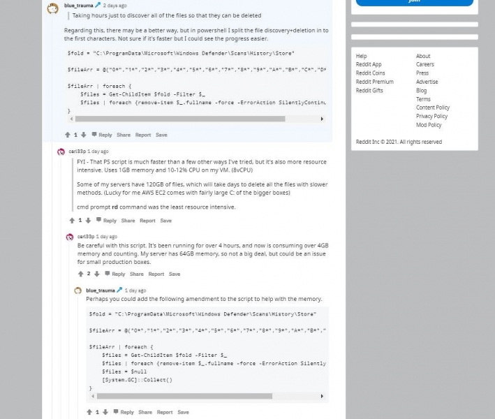 Антивирус Microsoft сошел с ума и начал захламлять диски миллионами мусорных файлов