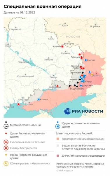 Хроника специальной военной операции за 9 декабря 2022 года
