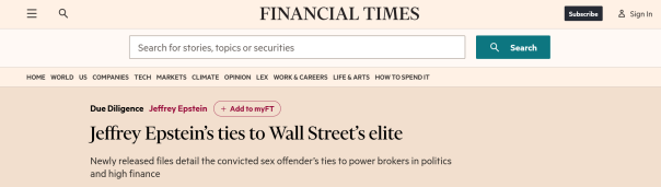 &laquo;Отравленный колодец&raquo;: западные СМИ &mdash; о том, как досье Эпштейна дискредитирует западных политиков