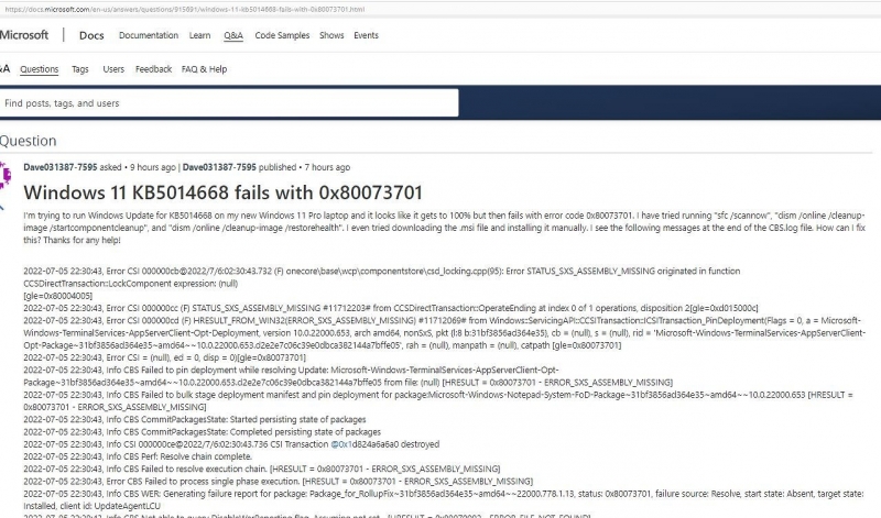Рекурсия в стиле Microsoft. Обновление Windows 11 для починки прошлых обновлений нельзя установить из-за новой ошибки