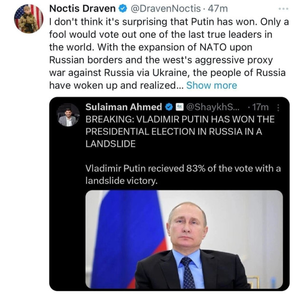 Запад также должен быть благодарен Путину за победу